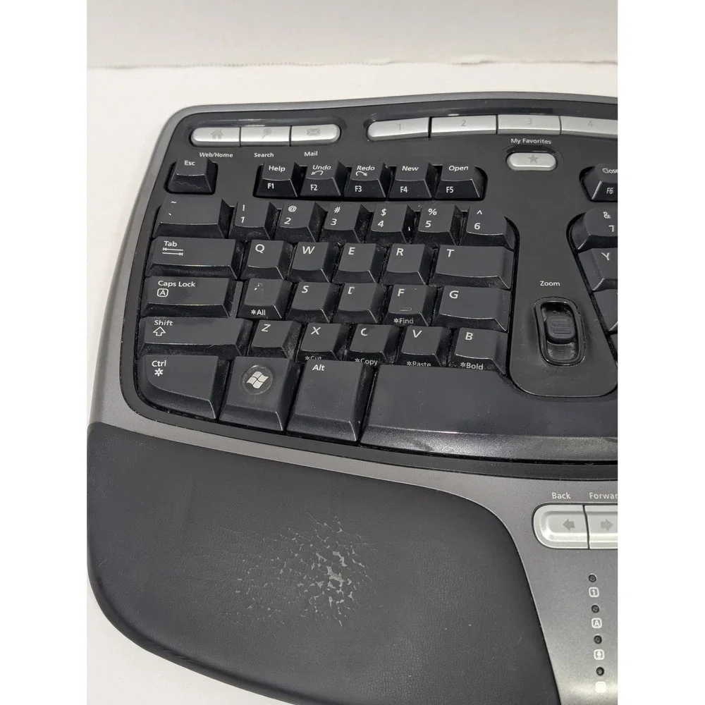 Microsoft Ergonomic Keyboard Black Good Wired USB 4000 v1.0 KU-0462